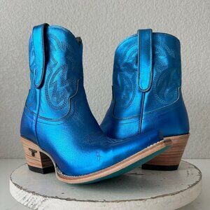Lane SMOKESHOW Womens Cowboy Bootie 8.5 Blue Western Cowgirl Short Ankle Boots